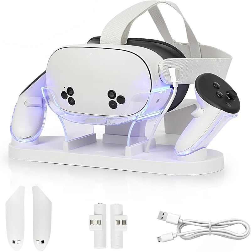 Baomaeyea Charging Dock for Meta Quest 3S/Quest 3 with LED RGB Light