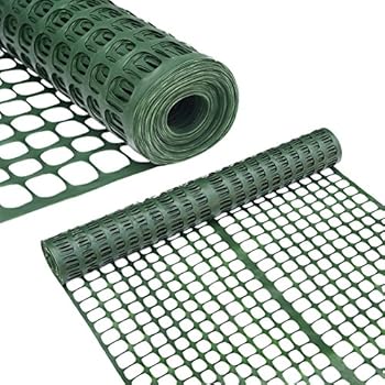 Abba Patio Safety Fence, Plastic Barrier Snow Fencing for Garden Protection, 4 x 100' Feet, Dark Green