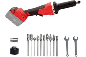 Cordless Die Grinder for Milwaukee 18V Battery,25000 RPM Brushless Grinder with 10 Pcs 6mm Drill+1/4" Drill Connector,Electri
