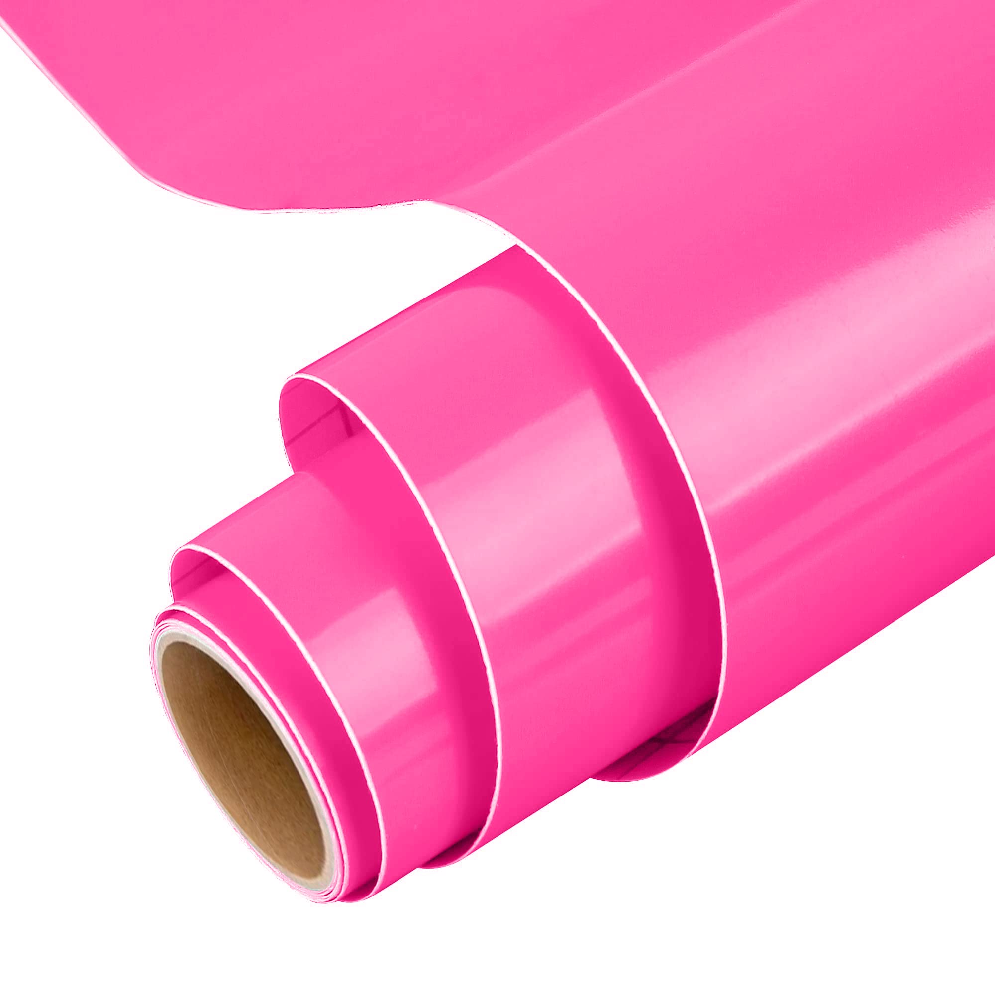 IModeur Glossy Hot Pink Permanent Vinyl Roll - 30.5 x 153 cm Adhesive Vinyl for Mug, Cup, Window & Home Decor, and Other DIY Projects