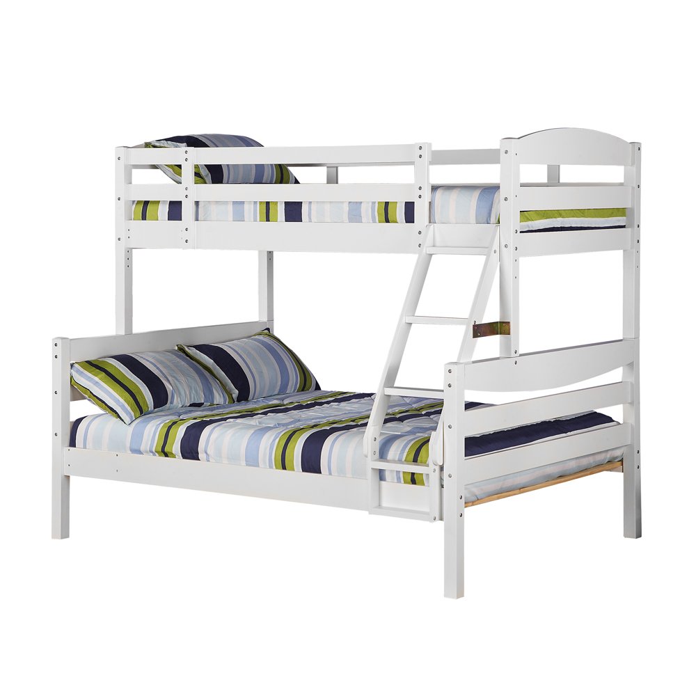 Walker Edison Twin/Double Solid Wood Bunk Bed, White