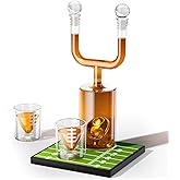 Football Gifts for Men, Kollea Whiskey Decanter Sets for Men, 28Oz Football Decanter Set with 2 Glass, Cool Anniversary Birthday Gift Idea for Dad Coach Brother Him, for Super Bowl Home Bar Party