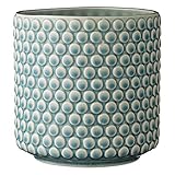 Bloomingville A75100047 Sky Blue & Cream Stoneware Pot with Crackle Finish