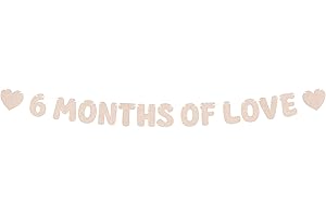 EONNCNT Pre-Strung 6 Months of Love Banner - Rose Gold Glitter Happy 6 Months Birthday Decorations, Half Way to One Banner for Bor or Girl, Perfect for Gender Reveal Party/ Baby Half Birthday Party/ Baby Shower, Photo Booth Props