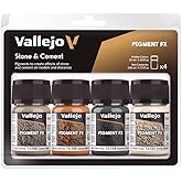 Vallejo Stone & Cement Pigment Set 4 X 35ml Grey