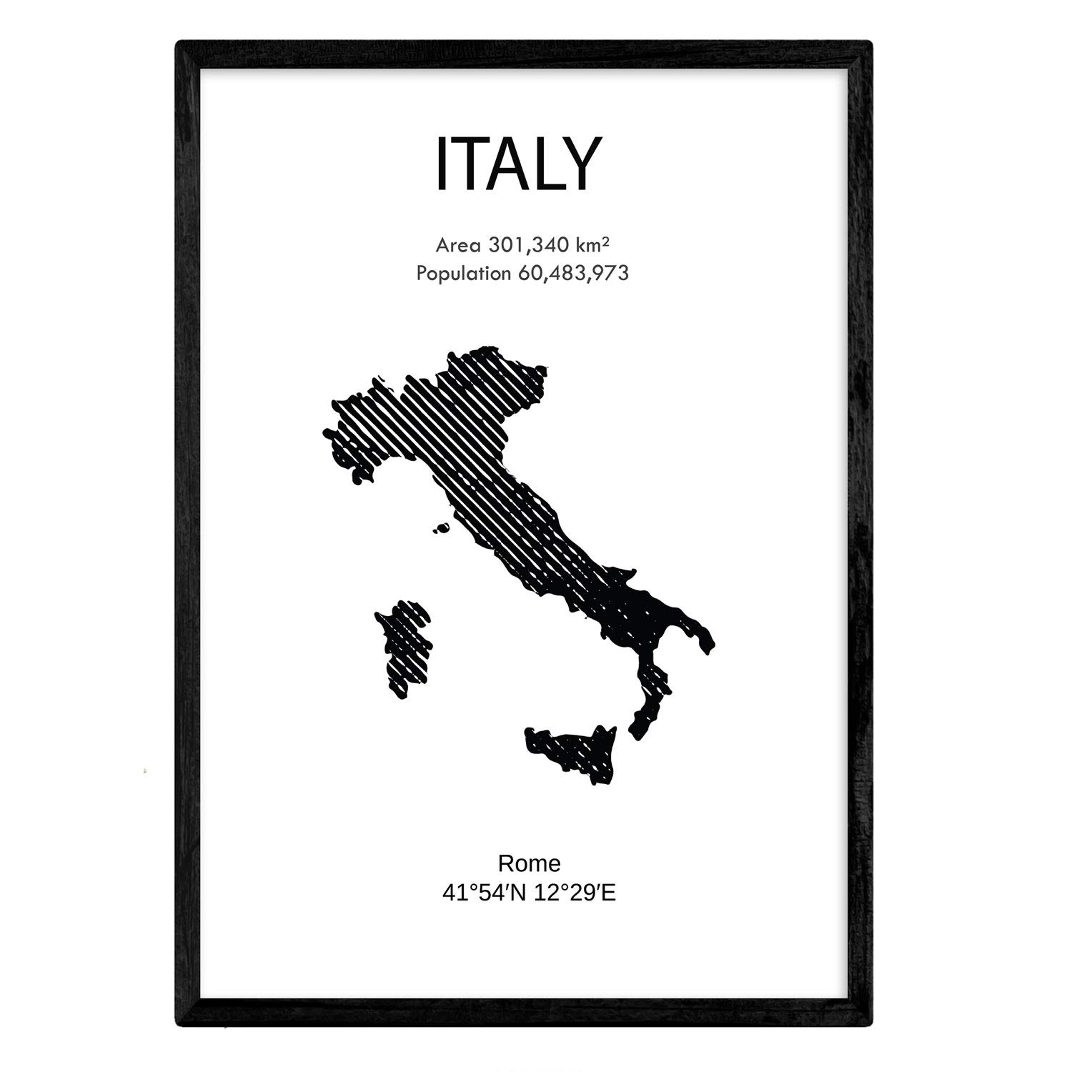 Nacnic Poster of Italy. Sheets of countries and continents. A3 size — image 1