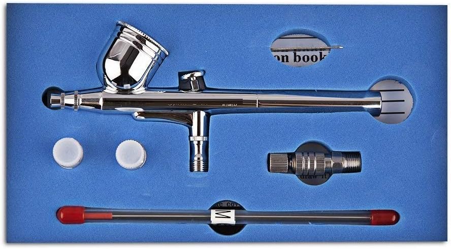 CYBERNOVA Professional Double-Action Trigger Air-Paint Control Airbrush with 0.2/0.3/0.5mm Needle Air Brush Spray Gun for Makeup Model Nail Body Paint Art