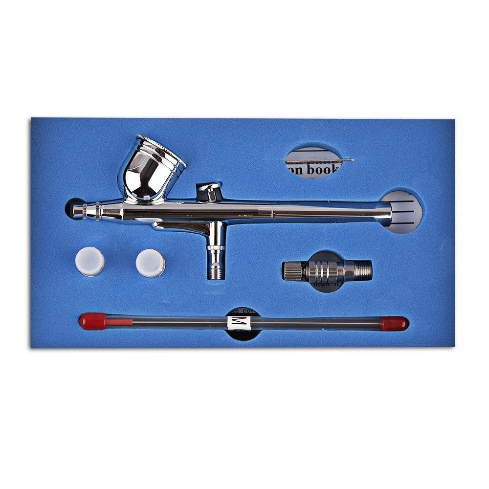 CYBERNOVA Professional Double-Action Trigger Air-Paint Control Airbrush with 0.2/0.3/0.5mm Needle Air Brush Spray Gun for Makeup Model Nail Body Paint Art