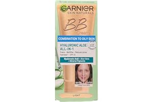 Garnier Skin Naturals Combination to Oily Hyaluronic Aloe All-in-1 BB Light Cream, 50ml