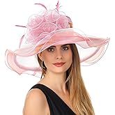 SAFERIN Women's Organza Church Kentucky Derby Fascinator Bridal Tea Party Wedding Hat