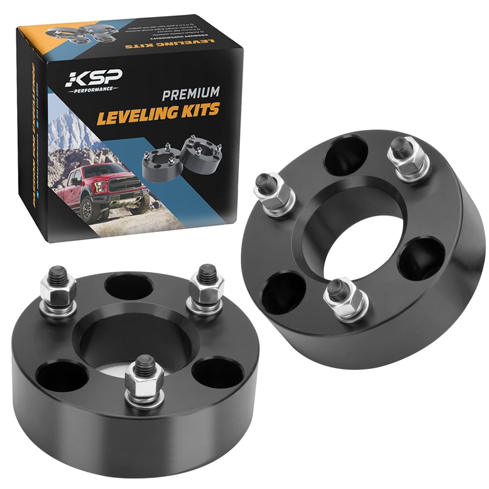 Photo 1 of KSP 2.5" Leveling Kits for Ram 1500 2009-2026, 2pcs Front Lift Spacer Raise 2.5in Height for the Truck Chassis Frame, 2.5 Inch Aluminum CNC Strut Spacers fit Dodge Dakota 2005-201, Raider 2006-2009