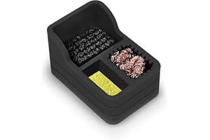 EOOKU Soldering Iron Tip Cleaner Kit with Brass Wool, Sponge,Steel Brush in Black Silicone Holder – Heat and Scratch Resistant Cleaning Tool for Soldering, Electronics Repair,DIY Projectst