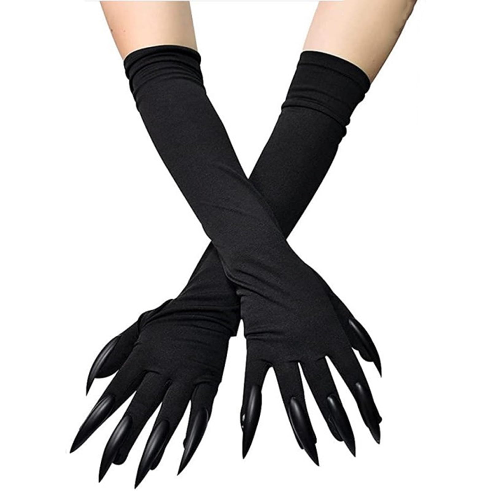 XINCHIA Halloween Animal Claw Gloves with Scary Long Colored Nails Cosplay Costume Paw Fingernails Gloves Handwear Elbow Length Creepy GhostHand Mittens Fancy Dress Carnival Party Costumes