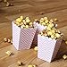 NUIBY Popcorn Boxes, Pink Trio (36 Pack) Polka Dot, Chevron, Stripe Treat Boxes - Small Movie Theater Popcorn Paper Bags for Dessert Tables & Wedding Favors