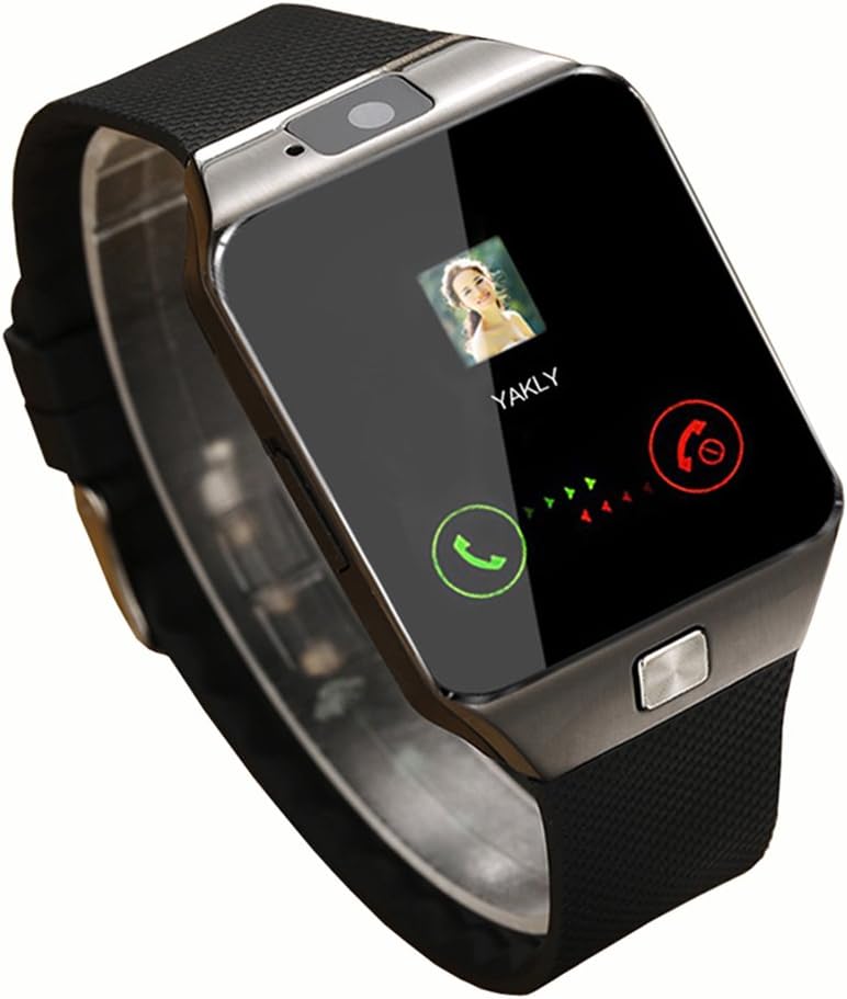 HOK Bluetooth Smart Watch 1.54 Inch Touch Screen Support Sim with Camera for Android iOS Bluetooth Smart Watch-Unlocked GSM SIM Capabilities Android & iPhone iOS W/O SIM Card (Black)