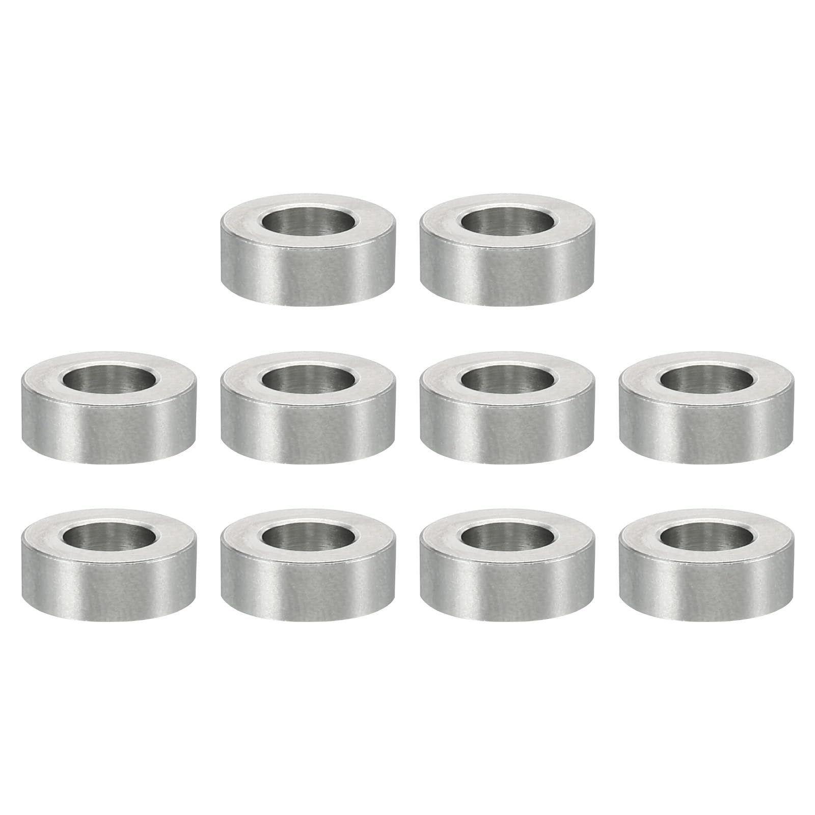 PATIKIL M5 Stainless Steel Spacers, 10 Pcs Metal Spacers Stainless Steel 5.2mm ID x 10mm OD x 4mm L Stainless Steel Spacer Screw Standoff Round for 1/5inch or M5 Screw Bolts