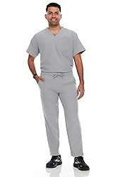 Hey Collection Men Stretch Scrubs Set V-Neck Scrub