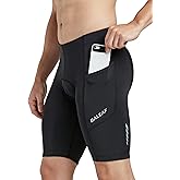 baleaf Men's Padded Bike Shorts Cycling Road Biking Riding Bicycle Cycle Wear Pockets UPF 50+ MTB Accessories Tights