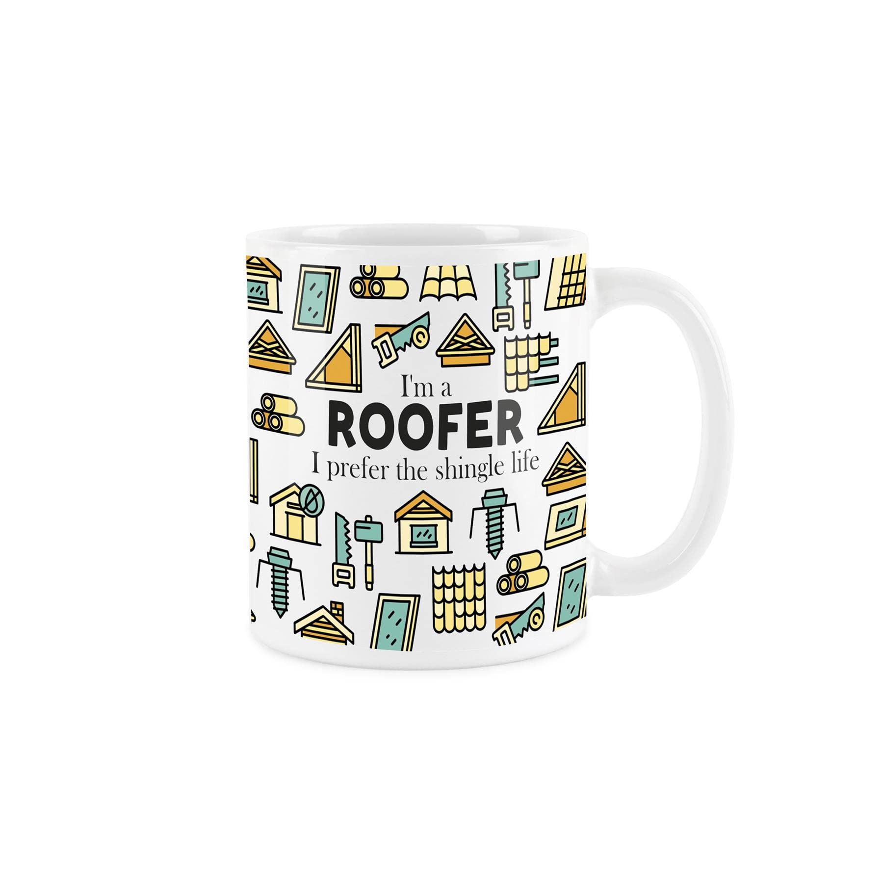 Purely Home Roofer Mug Fun Trades Gift - White Coffee/Tea Present Mug Gift