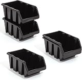 Prosperplast XL Size 5 Black Plastic Storage Bins (120 Pack) Stackable IN-Box view 4