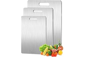 3 PCS Stainless Steel Cutting Board, 304 Stainless Cutting Boards for Kitchen,Non Toxic, Thick Cutting Board for Home Kitchen