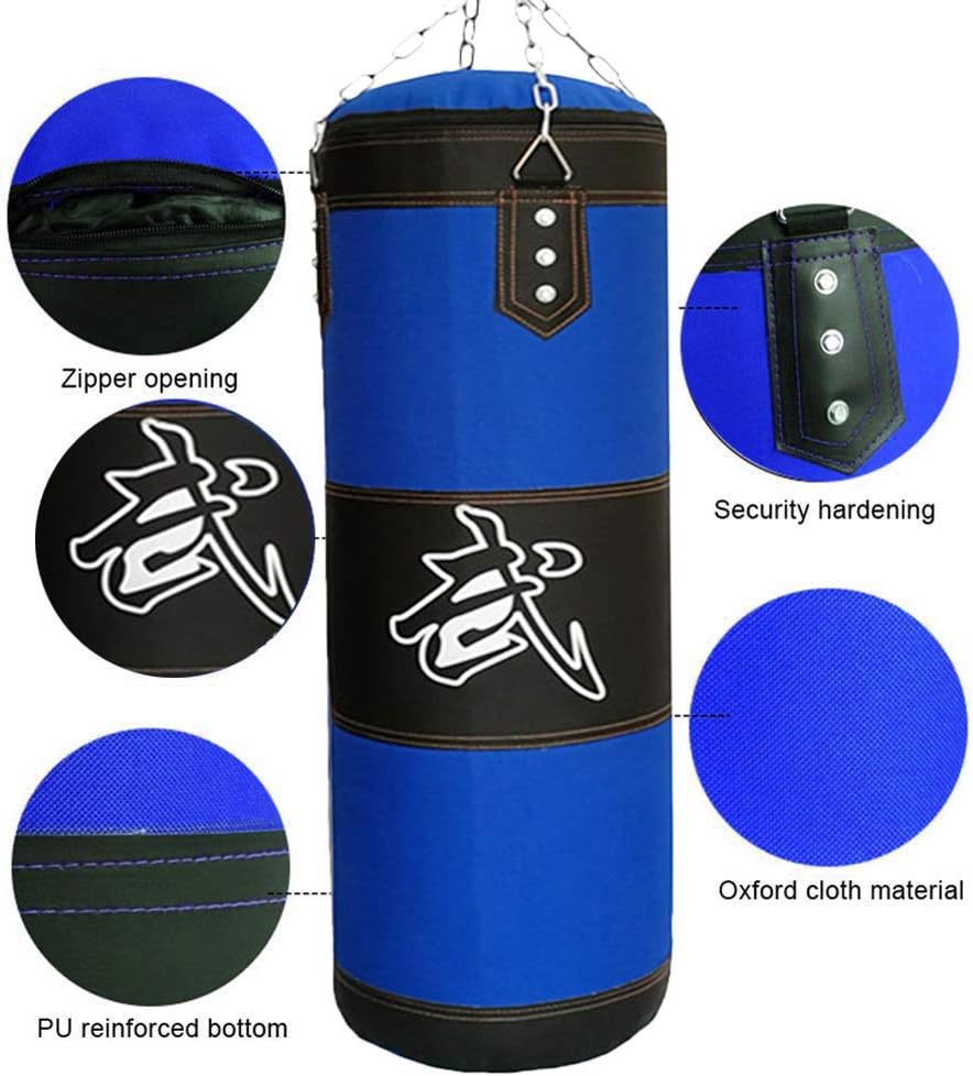 KKLU Heavy Boxing Empty Sandbag Hanging Punching Bag, Punching Bag with Gloves Special Chains and Hooks, for Man Women Kids, Indoor Or Garden : Sports & Outdoors