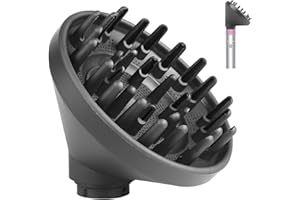 SYGBTTQ Upgraded Diffuser Nozzle for Dyson Curling Iron Converting for Dyson Airwrap Styler to Hair Dryer Diffuser Attachment, for Airwrap Attachment Nozzle, 973365-01, Grey