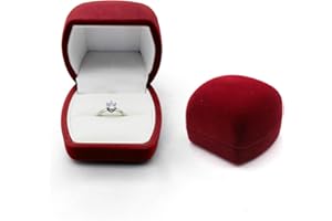AfitLulu Luxury Ring Jewelry Box, Square Style Swan Velvet Ring Box, Ring Box for Unique Proposals, Engagements and Weddings 