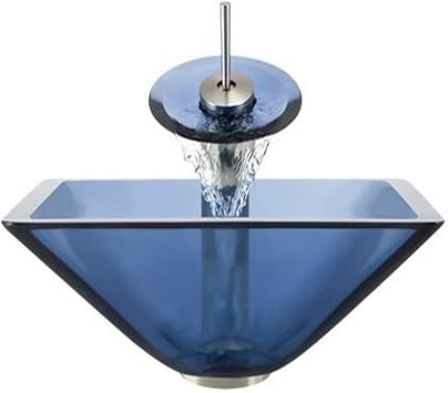 Brushed Nickel Mr Direct Aurora Sinks G01 Sky Bn Ens Vpud Glass Vessel Bathroom Ensemble With Pop Up Drain Vanity Sink Tops