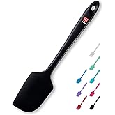 DI ORO Silicone Spatula - 600°F Heat-Resistant Rubber Kitchen Spatula for Baking, Scraping, & Mixing - BPA Free Nonstick Cookware Safe Flexible Utensil for Cooking - Seamless & Dishwasher Safe (Black)