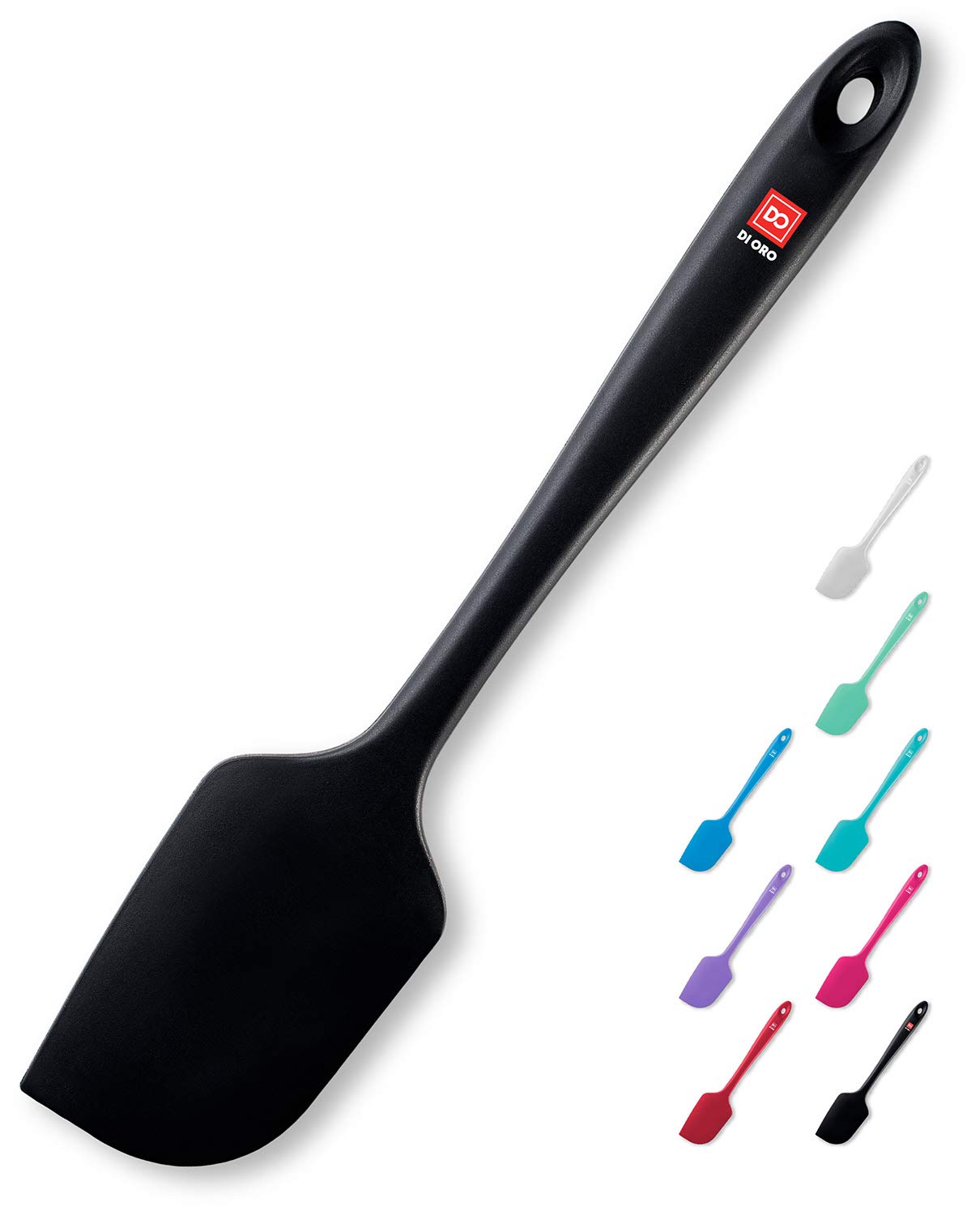 DI ORO® - Large Silicone Spatula - 315 ºC Heat-Resistant Spatula - Seamless Design - Pro-Grade Non-Stick Silicone Rubber with Reinforced Stainless Steel S-Core Technology