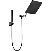 Delta 75527 Universal Showering 1.75 GPM Single Function Modern Rain Shower Head and Hand Shower Combo with Adjustable Extension Arm and Touch-Clean Nozzles - Matte Black
