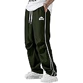 ABSECAI Mens Baggy Sweatpants Straight Wide Leg Y2k Elastic Waist Casual Track Active Pants