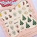 CHARMING MAY Merry Christmas Metallic 3D Tattoos Self-adhesive Manicure Decals Nail Art Sticker 12Packs