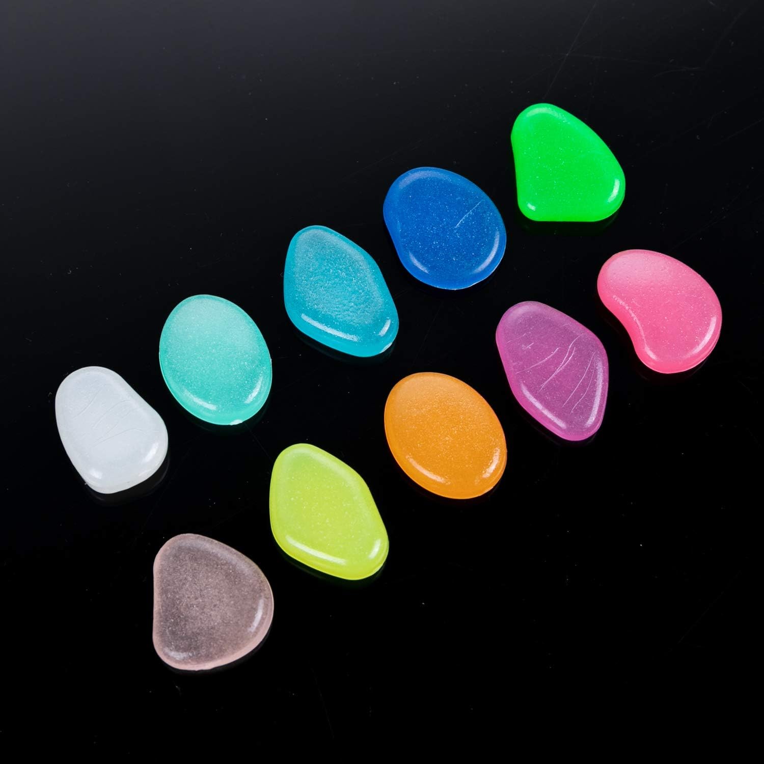 (450 pcs) Glow in The Dark Rocks Pebbles Stone Mixed Color Glow for Garden Walkway Yard and DIY Decorative Gravel Stones, Fish Tank Aquarium Rocks, Solar Backyard LED Patio Decorate : Garden & Outdoor