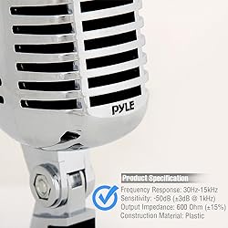 Pyle Classic Retro Dynamic Vocal Microphone - Old