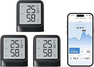 X-Sense WLAN Thermometer Hygrometer Innen, Raumthermometer mit X-Sense App, Angepasster Komfortbereich, Thermo-Hygro-Datenlogger, Smiley-Indikator, kompatibel mit Alexa, STH0A - nur mit Basisstation