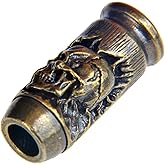Knife Lanyard, Necklace Pendant, Charms, Buckle, Flashlights, Zipper Pull, Knife Pendant, Retro Solid Brass Bullet Beads for EDC 550 Paracord DIY Accessorie (Cross Skull) ST#