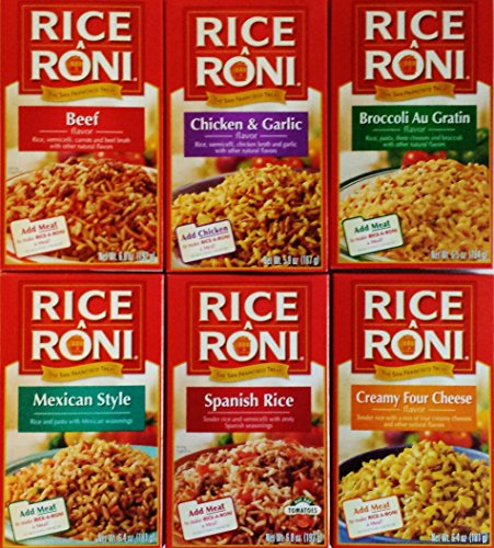 Rice-A-Roni Sampler Pack Variety, Assorted Flavors (Pack Of 6) on