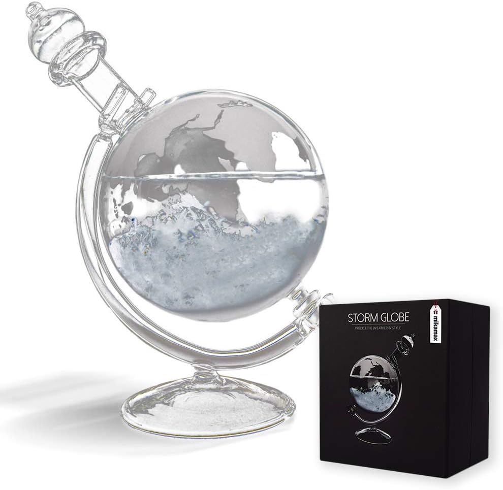 Mikamax Large Glass Storm Globe Crystal Barometer Home / Office