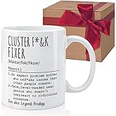 HIWERAN Porcelain Cluster Fixer Coffee Mug, 11oz - Funny Office Mug Gift for Coworker, Boss, Manager - Perfect for Christmas, Retirement, or Any Occasion