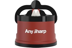 AnySharp Editions - World's Best Knife Sharpener - For Knives and Serrated Blades - Brick Red