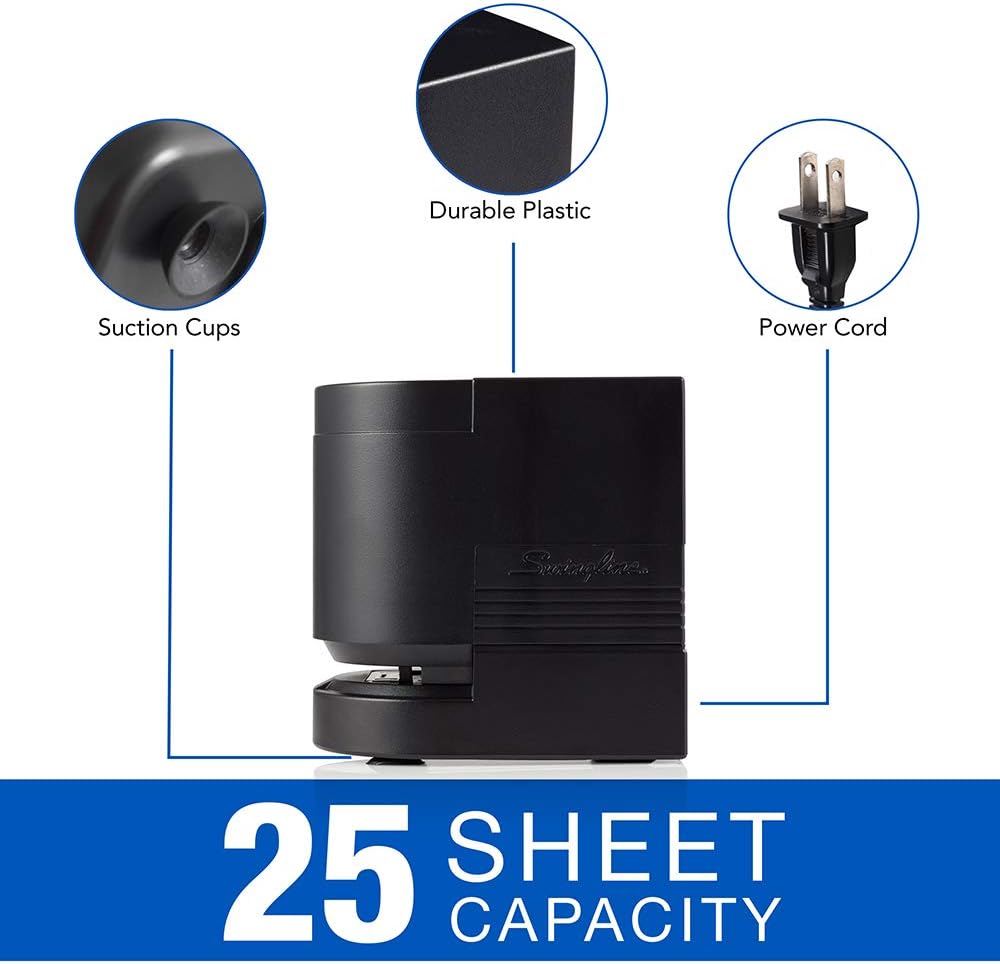 Swingline Electric Stapler, Heavy Duty, Cartridge, 25 Sheet Capacity, Black (50201) : Desk Staplers : Office Products