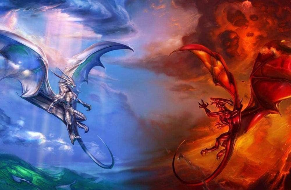 OKJK Mini Jigsaw Puzzle 1000 Piece Ice Dragon Puzzle Paper toy Diy modern mural unique gift home decoration 38x26cm
