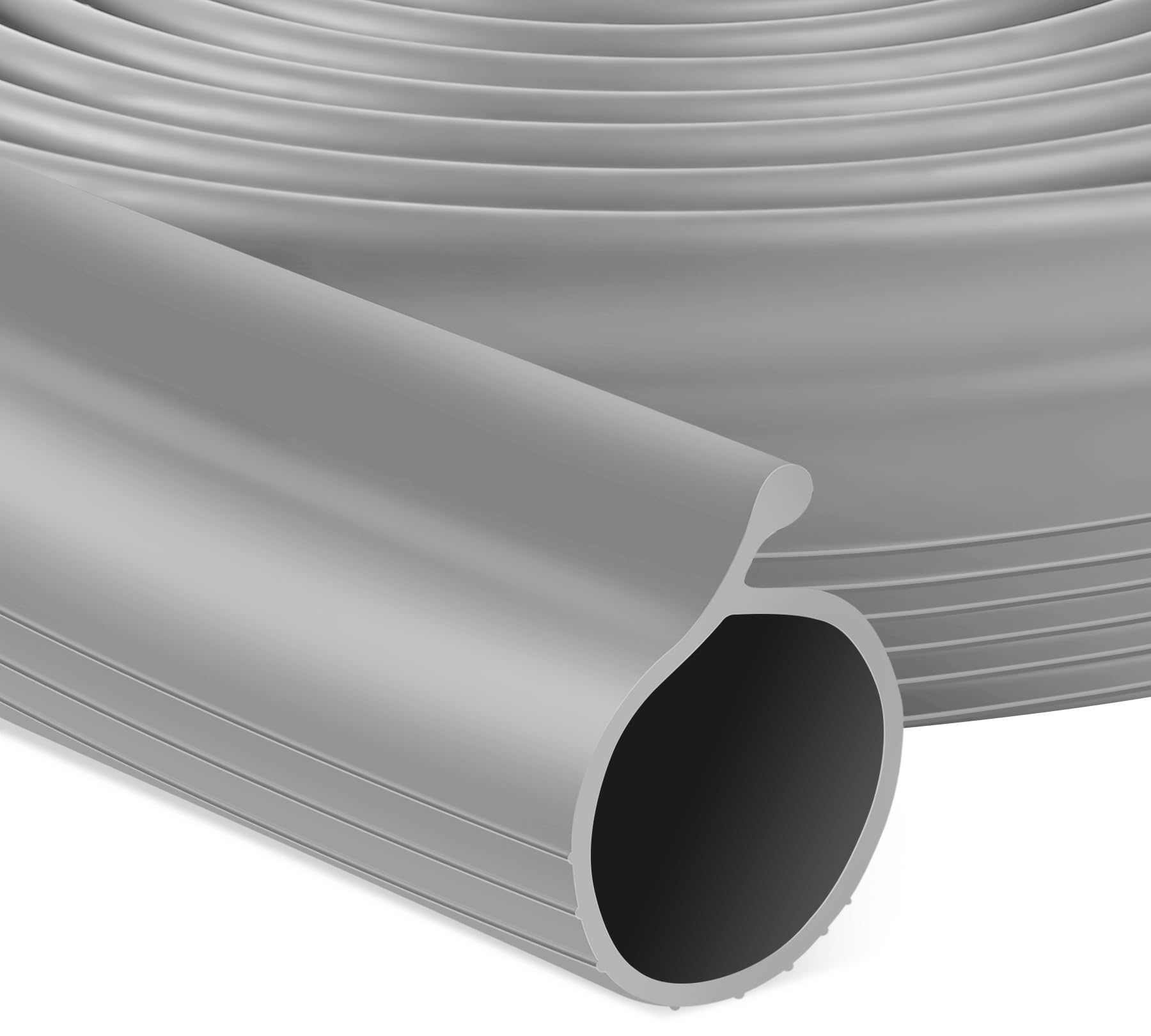 Photo 1 of 10 FT Garage Door Bottom Seal Rubber 0.19" P Bulb Bottom Garage Weather Stripping for Single Channel, Flexible Weatherproof Replacement Strip Seal Fits 10FT Wide, Gray