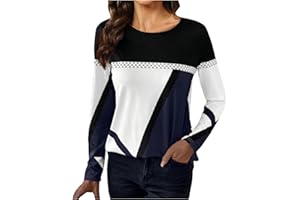 MRGIINRI Women 2023 Spring Fashion Shirts Dressy Casual Long Sleeve Trendy Geometric Tunic Tops Plus Size Crewneck Sweatshirt
