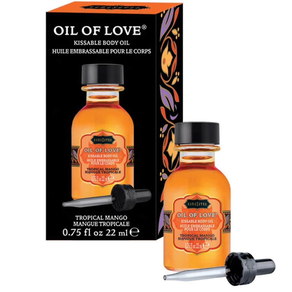 KamaSutra Oil of Love Tropical Mango Lubricant, 22 ml, Orange, 12005