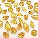 succi shan 80 Big Flower AB Mixed Size Sew On Rhinestones Flatback Beads Stones Sewing for Clothing Wedding Dress Decorations 2 Holes (Yellow)