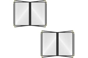 Goodsmart Restaurant Menu Covers 8.5x11 Inch, 4 Page 8 View Waterproof Clear Plastic Cafe Menu Holders for Bars, Restaurant, Cafe (2)