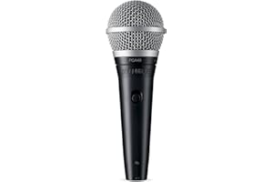 Shure PGA48 Dynamic Microphone - Handheld Mic for Vocals with Cardioid Pick-up Pattern, Discrete On/Off Switch, 3-pin XLR Connector, 15' XLR-to-XLR Cable, Stand Adapter and Zipper Pouch (PGA48-XLR)